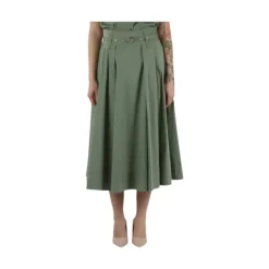 Poplin Midi Skirt with Adjustable Belt