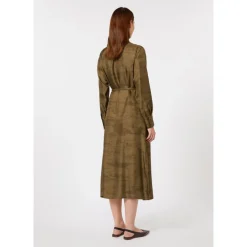 Printed Silk Twill Midi Shirt Dress