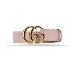 Quilted Leather Belt with GG Motif