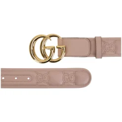 Quilted Leather Belt with GG Motif