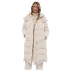 Quilted Long Jacket with Removable Hood