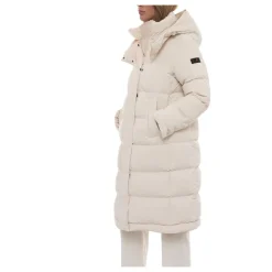 Quilted Long Jacket with Removable Hood