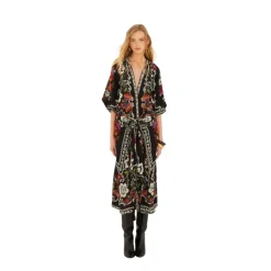 Rococo Flowers Belted Midi Dress