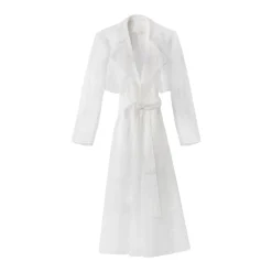 Silk Orchid Embroidery Trench Coat