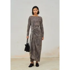 Silk Wrap Dress Abstract Print