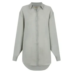 Sky Blue Oversized Linen Shirt