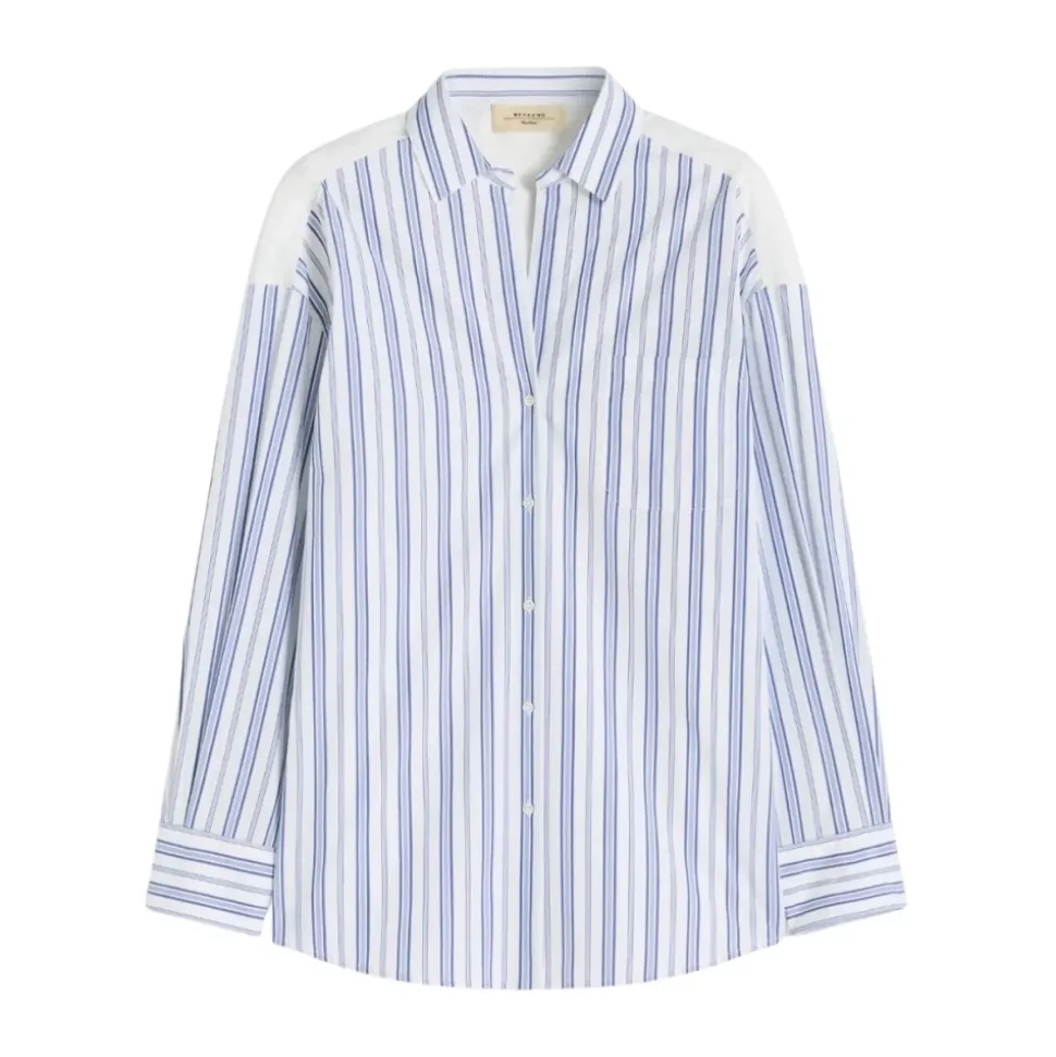 Tessile Stripe Poplin Eyelet Button-Up Shirt