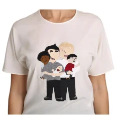 White Silk Stretch dgfamily T-shirt