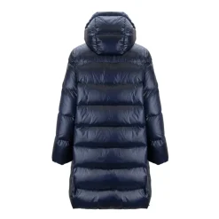 Women's Down Jacket with Zipper and Snap Button